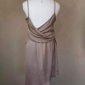 Misguided Silky Wrap Satin Champagne Dress Size 6